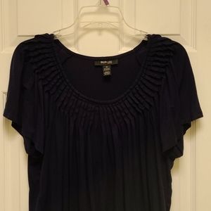Pleated scoop neck tunic